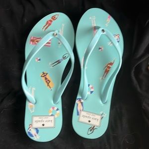 Size 9 Teal Kate Spade flip flops - New